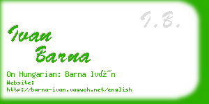 ivan barna business card